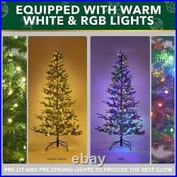 7.5ft Slim Pre-Lit Alpine Balsam Christmas Tree 170 LED Lights 10 Light Modes