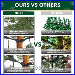 7.5ft Slim Pre-Lit Alpine Balsam Christmas Tree 170 LED Lights 10 Light Modes