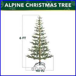 7.5ft Slim Pre-Lit Alpine Balsam Christmas Tree 170 LED Lights 10 Light Modes