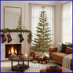 7.5ft Slim Pre-Lit Alpine Balsam Christmas Tree 170 LED Lights 10 Light Modes