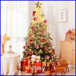 7.5ft Snow Flocked Christmas Tree 840 Tips With360 LED Light & Stand Holiday Decor