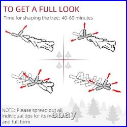 7.5ft Snow Flocked Pre-Lit Christmas Tree Warm Yellow Light Auto Open Extra Bulb