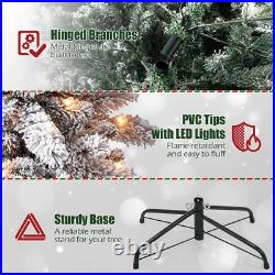 7.5ft Snow Flocked Pre-lit Artificial Christmas Tree with 500 Warm White Lights