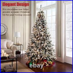 7.5ft Snow Flocked Pre-lit Artificial Christmas Tree with 500 Warm White Lights