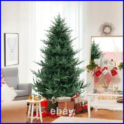 7' Artificial Xmas Tree with 1090 PVC PE Branch Tips 340 Warm White LED Lights