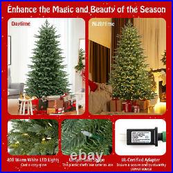 7 FT Artificial Christmas Tree with 3156 Lush PVC & PE Tips 400 LED Lights 7 FT Artificial Christmas Tree with 3156 Lush PVC & PE Tips 400 LED Lights