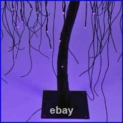 7 FT Halloween Lighted Willow Tree 256 LED Purple Lights Artificial Weeping Will