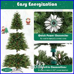 7 FT Pre-Lit Christmas Tree 3-Minute Quick Shape with Quick Power Connector Timer