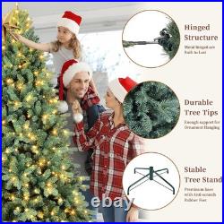 7 FT Prelit Artificial Christmas Tree with 500 light 1845 PE/PVC Branches Green