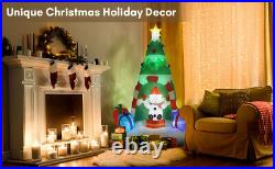 7 Feet Christmas Inflatable Tree with Rotating Snowmen and Twinkle Lights Yard D
