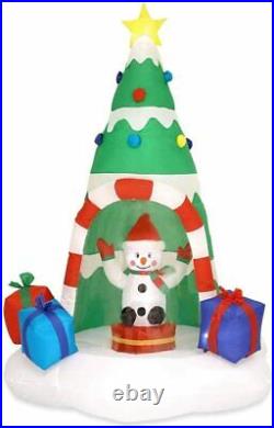 7 Feet Christmas Inflatable Tree with Rotating Snowmen and Twinkle Lights Yard D