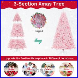 7 Feet Flocked Artificial Christmas Tree with 500 LED Lights and 1200 Branches