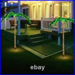 7 Ft LED Tropical Pre-lit LED Rope Light Palm Tree Decor Artificial Outdoor Tree