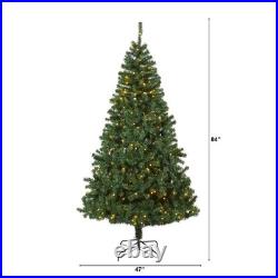 7' Northern Tip Pine Artificial Christmas Tree with 350 Clear LED Lights Home