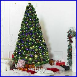 7' Pre-Lit Fiber Optic Artificial Christmas Tree with 280 LED Lights & Top Star