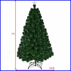 7' Pre-Lit Fiber Optic Artificial Christmas Tree with 280 LED Lights & Top Star