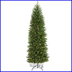 7' Slim Green Mountain Pine Artificial Christmas Tree with 300 LEDs. Retail $182