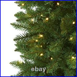 7' Slim Green Mountain Pine Artificial Christmas Tree with 300 LEDs. Retail $182