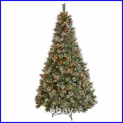 7-foot Cashmere Pine and Mixed Needles Hinged Artificial Christmas Tree with Sno
