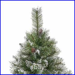 7-foot Cashmere Pine and Mixed Needles Hinged Artificial Christmas Tree with Sno