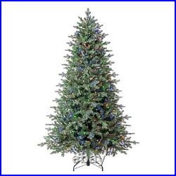 7-ft Balsam Fir Pre-lit Artificial Christmas Tree with Color Changing LED Lights