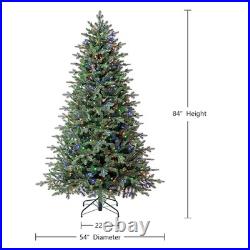 7-ft Balsam Fir Pre-lit Artificial Christmas Tree with Color Changing LED Lights