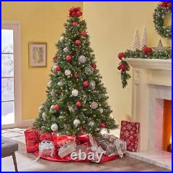7-ft Mixed Spruce Hinged Artificial Christmas Tree with Glitter Branches
