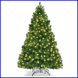 7 ft. Pre-Lit Artificial Christmas Tree Hinged Artificial Xmas CM23972US