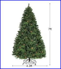 7 ft. Pre-Lit Artificial Christmas Tree Hinged with 460 LED Lights