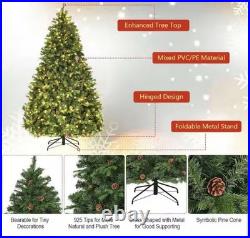 7 ft. Pre-Lit Artificial Christmas Tree Hinged with 460 LED Lights
