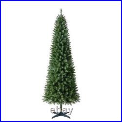 7 ft Pre-Lit Brinkley Pencil Pine Artificial Christmas Tree, Clear LED Lights