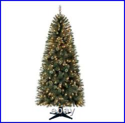 7 ft Pre-Lit Brookfield Fir Artificial Christmas Tree, Clear-Lights
