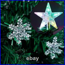 7 ft Pre-Lit Christmas Artificial Tree LED Color Changing Lights Snowflakes Xmas