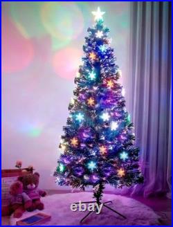 7 ft Pre-Lit Optical Fiber Christmas Artificial Tree, with LED RGB Color