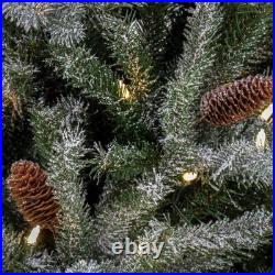 7 ft. Pre-Lit Snowy Olallie Pine Tree with LED Lights, Plug-In