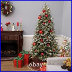 7 ft. Pre-Lit Snowy Olallie Pine Tree with LED Lights, Plug-In