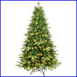 7 ft Prelit Spruce Artificial Hinged Christmas Tree with 1692 Branch Tip 450 Light