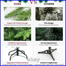 7 ft Prelit Spruce Artificial Hinged Christmas Tree with 1692 Branch Tip 450 Light