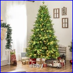 7 ft Prelit Spruce Artificial Hinged Christmas Tree with 1692 Branch Tip 450 Light