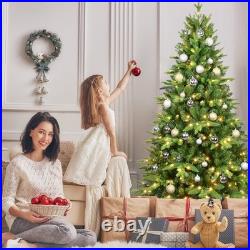 7 ft Prelit Spruce Artificial Hinged Christmas Tree with 1692 Branch Tip 450 Light