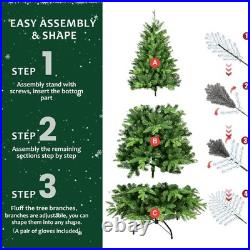 7 ft Prelit Spruce Artificial Hinged Christmas Tree with 1692 Branch Tip 450 Light