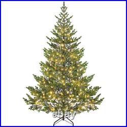 7ft Artificial Sparse Cedar Christmas Tree with LED Lights