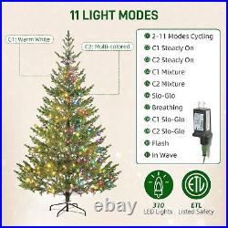 7ft Artificial Sparse Cedar Christmas Tree with LED Lights