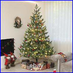 7ft Artificial Sparse Cedar Christmas Tree with LED Lights