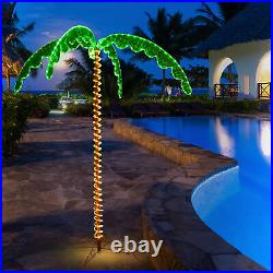 7ft Pre-lit LED Rope Light Palm Tree Hawaii-Style Holiday Decor with306 LED Lights