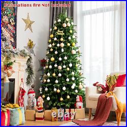 8FT Pre-Lit Hinged Christmas Tree 3402 PE & PVC Tips with 620 Lights & Foot Switch