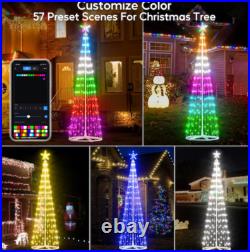 8FT Smart LED lights Christmas Cone Tree with Star Topper Christmas Tree APP DIY