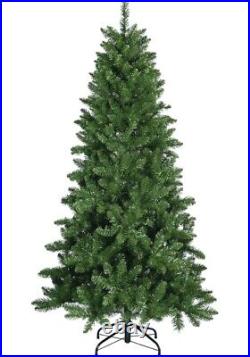 8Ft Pre-Lit Artificial Christmas Tree With Warm White Light And Metal Stand