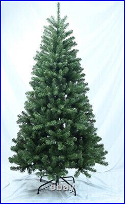 8Ft Pre-Lit Artificial Christmas Tree With Warm White Light And Metal Stand