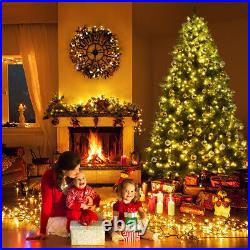 8Ft Pre-Lit Dense PVC Christmas Tree Spruce Gift with880 LED Lights & Stand
